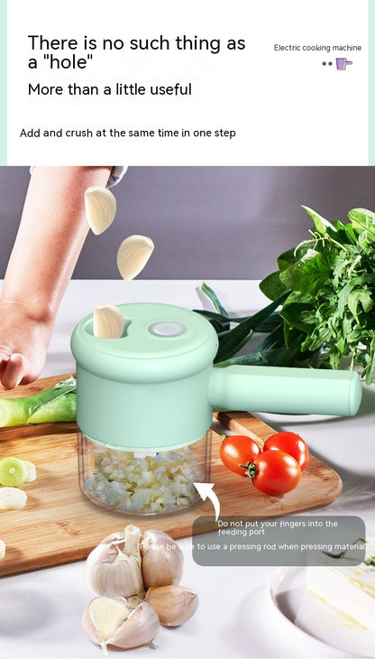 Multifunctional Electric Vegetable Cutter & Garlic Masher Set