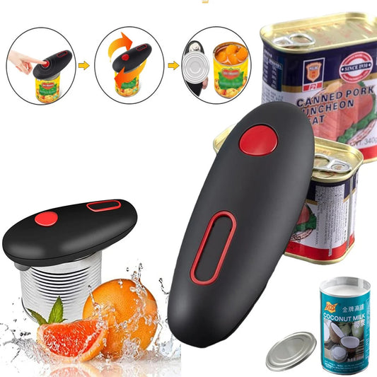 Electric Can Opener: One-Touch Automatic Jar, Bottle, and Can Opener - Portable, Hands-Free Kitchen Gadget